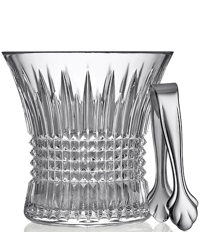 Waterford Lismore Diamond Ice Bucket, 7.5in with Tongs