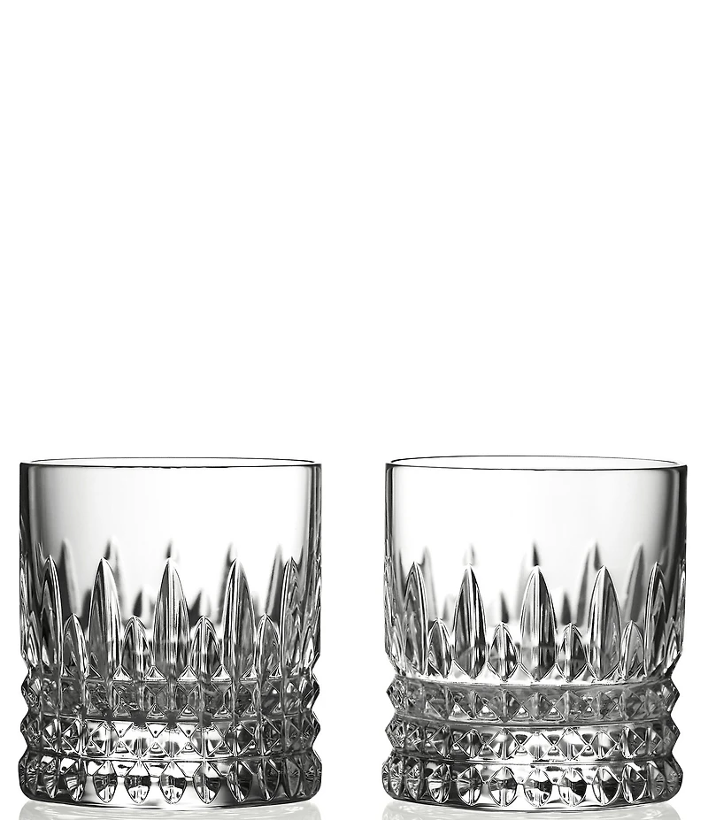 Waterford Connoisseur Lismore Diamond Straight Double Old Fashion 6-oz, Set of 2
