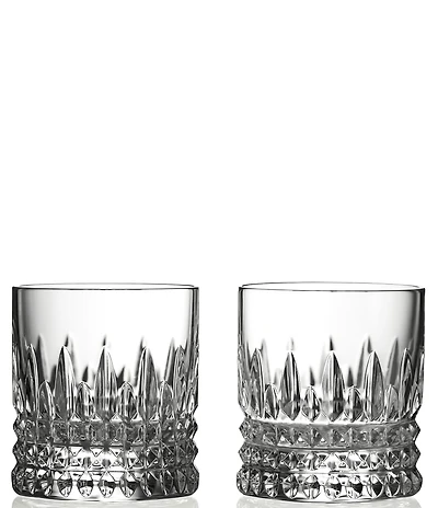 Waterford Connoisseur Lismore Diamond Straight Double Old Fashion 6-oz, Set of 2