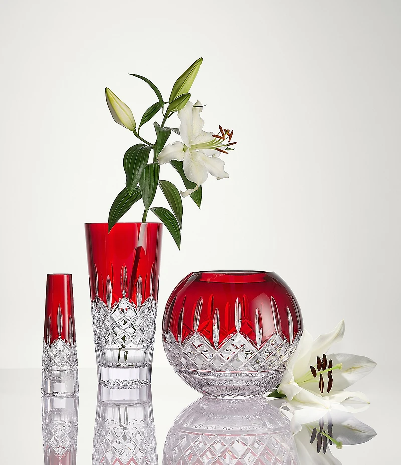 Waterford Lismore Red Bud Vase, 7in
