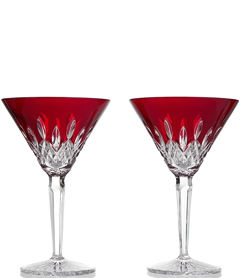 Waterford Lismore Red Martini, 7fl-oz, Set of 2