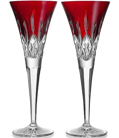 Waterford Lismore Red Toasting Flute 5.5oz, Set of 2
