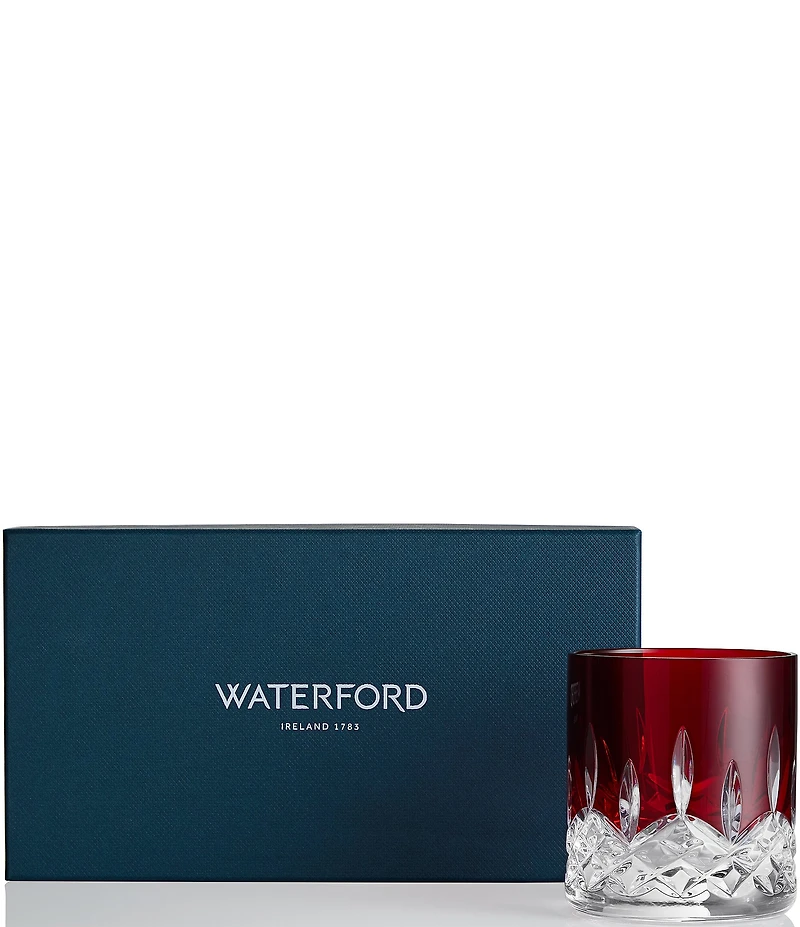 Waterford Lismore Red Straight Double Old Fashion 6-oz, Set of 2