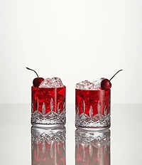 Waterford Lismore Red Straight Double Old Fashion 6-oz, Set of 2