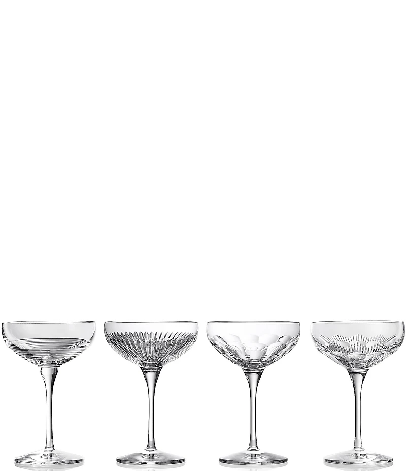 Waterford Mixology Coupe Large Glass 9-oz, Mixed Set of 4