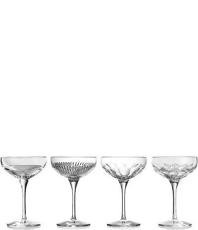 Waterford Mixology Coupe Large Glass 9-oz, Mixed Set of 4