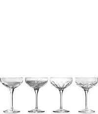 Waterford Mixology Coupe Large Glass 9-oz, Mixed Set of 4
