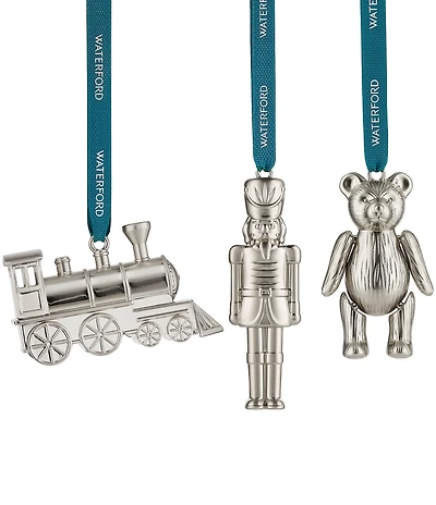 Waterford Steam Train / Teddy / Nutcracker Ornament, Set of 3