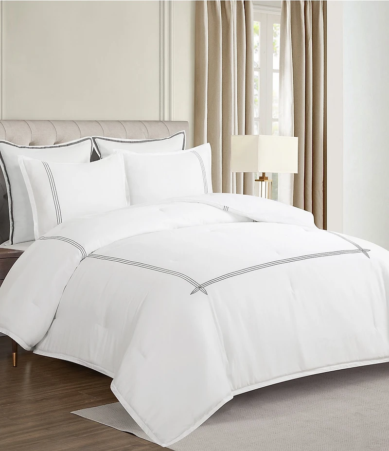Waterford Sylph Embroidered Striped Mini Comforter Set