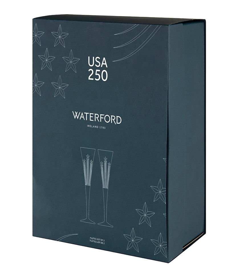 Waterford US250 Collection Crystal Flutes, Set of 2