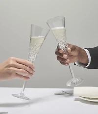 Waterford Happy Crystal Toasting Flutes 7floz, Set of 2