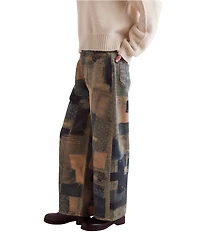 We The Free Illusions Patchwork Printed Low Rise Barrel Leg Jeans