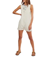 We The Free Jude Shortall Square Neck Sleeveless Denim Romper