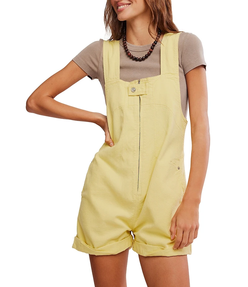 We The Free Jude Shortall Square Neck Sleeveless Denim Romper
