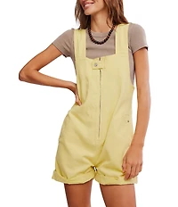 We The Free Jude Shortall Square Neck Sleeveless Denim Romper