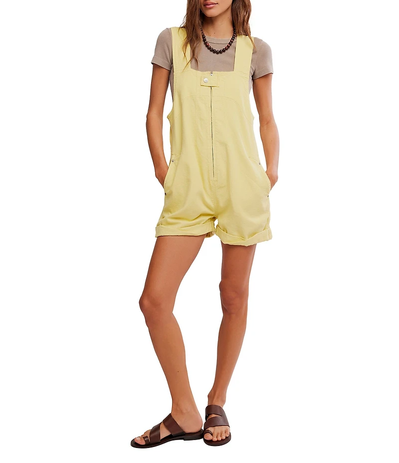 We The Free Jude Shortall Square Neck Sleeveless Denim Romper