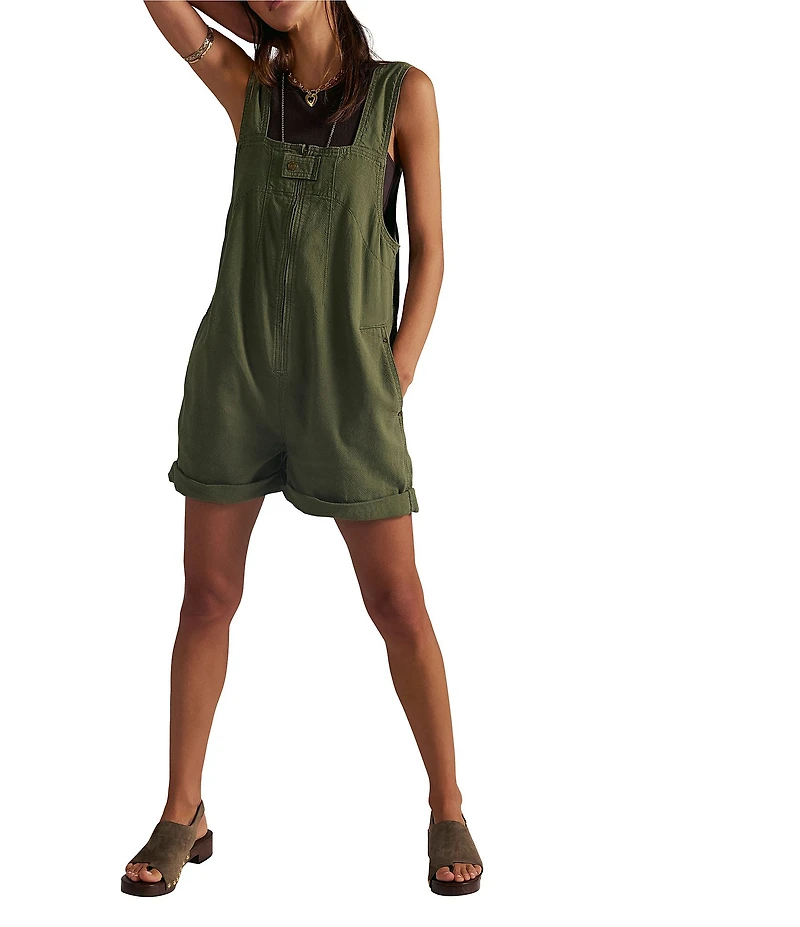 We The Free Jude Shortall Square Neck Sleeveless Denim Romper