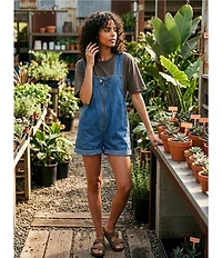 We The Free Jude Shortall Square Neck Sleeveless Denim Romper