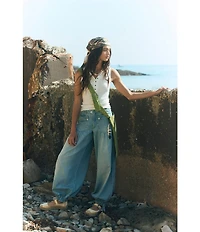 We The Free Lotus Mid Rise Balloon-Style Cinched Ankle Denim Jeans