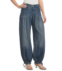 We The Free Lotus Mid Rise Balloon-Style Cinched Ankle Denim Jeans