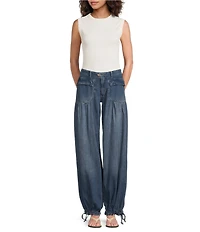 We The Free Lotus Mid Rise Balloon-Style Cinched Ankle Denim Jeans