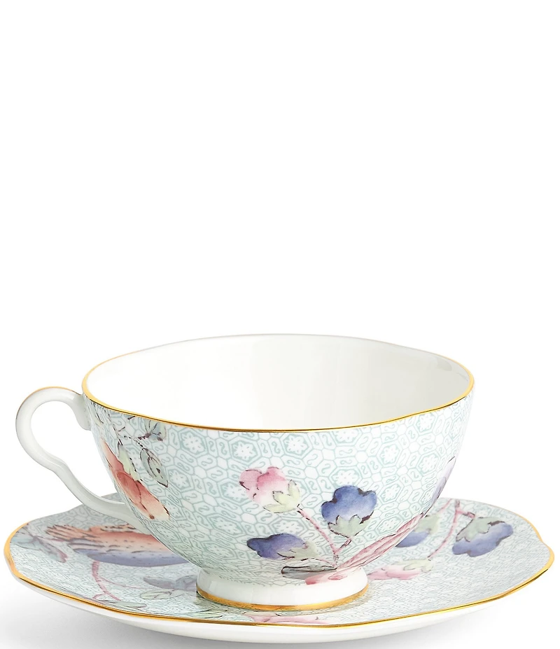 Wedgwood Cuckoo Collection Green Teacup & Saucer