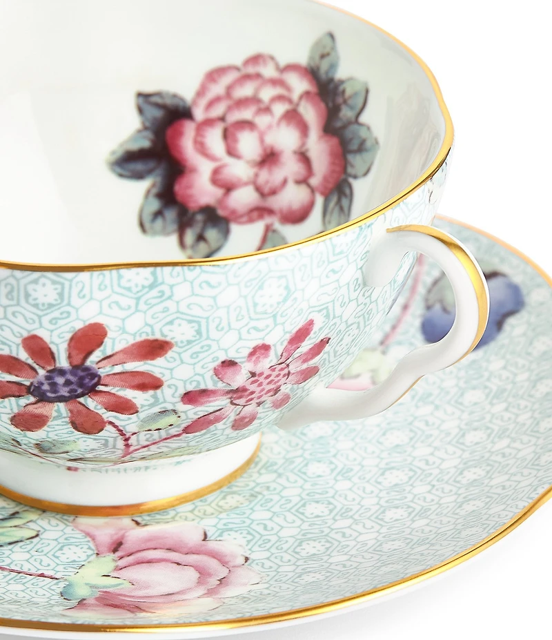 Wedgwood Cuckoo Collection Green Teacup & Saucer