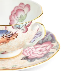 Wedgwood Cuckoo Collection Peach Teacup & Saucer Set
