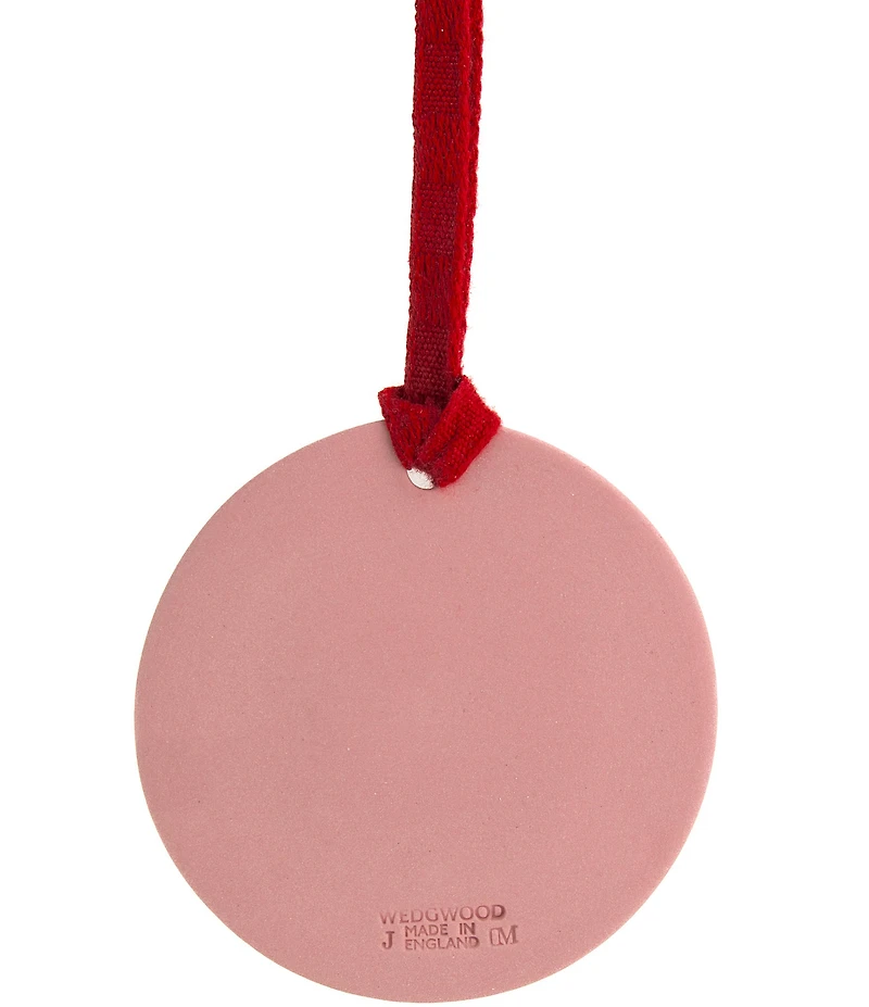 Wedgwood Jasper Pink & White Snowflake Ornament