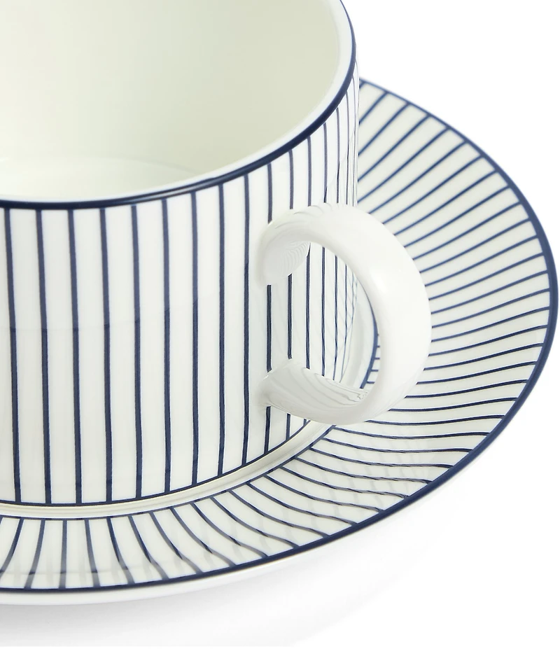 Wedgwood Gio Blue Collection Pinstripe Teacup Saucer