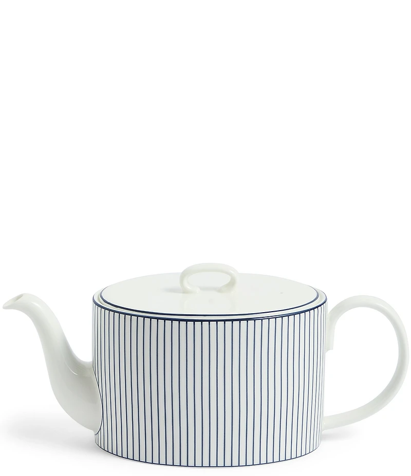 Wedgwood Gio Blue Collection Pinstripe Teapot