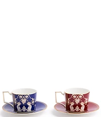 Wedgwood Renaissance Collection Mix Teacup & Saucer, Set of 2