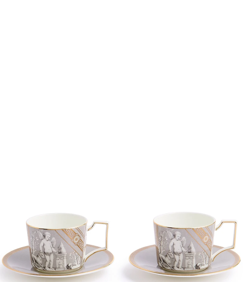 Wedgwood Renaissance Collection Teapot and Teacup Saucer, Set of 2