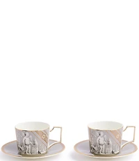 Wedgwood Renaissance Collection Teapot and Teacup Saucer, Set of 2