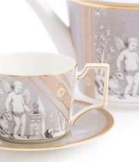 Wedgwood Renaissance Collection Teapot and Teacup Saucer, Set of 2