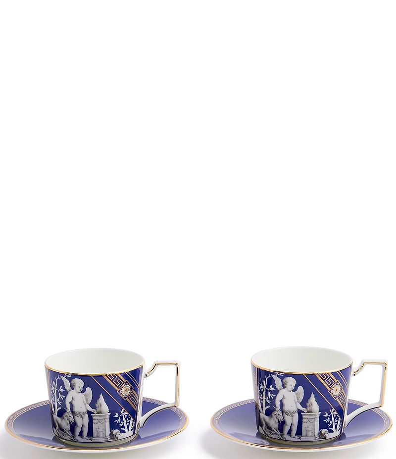 Wedgwood Renaissance Collection Teapot and Teacup Saucer, Set of 2