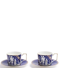 Wedgwood Renaissance Collection Teapot and Teacup Saucer, Set of 2
