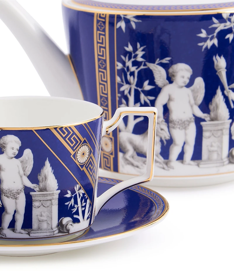 Wedgwood Renaissance Collection Teapot and Teacup Saucer, Set of 2