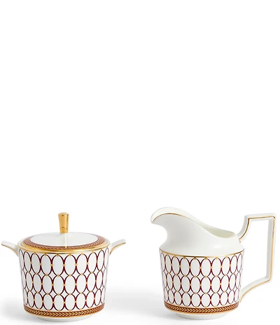 Wedgwood Renaissance Red Collection Sugar & Creamer Set