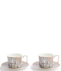 Wedgwood Renaissance Teacup Saucer, Set of 2