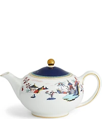 Wedgwood Wonderlust Blue Pagoda Teapot, Sugar and Creamer, Set of 3
