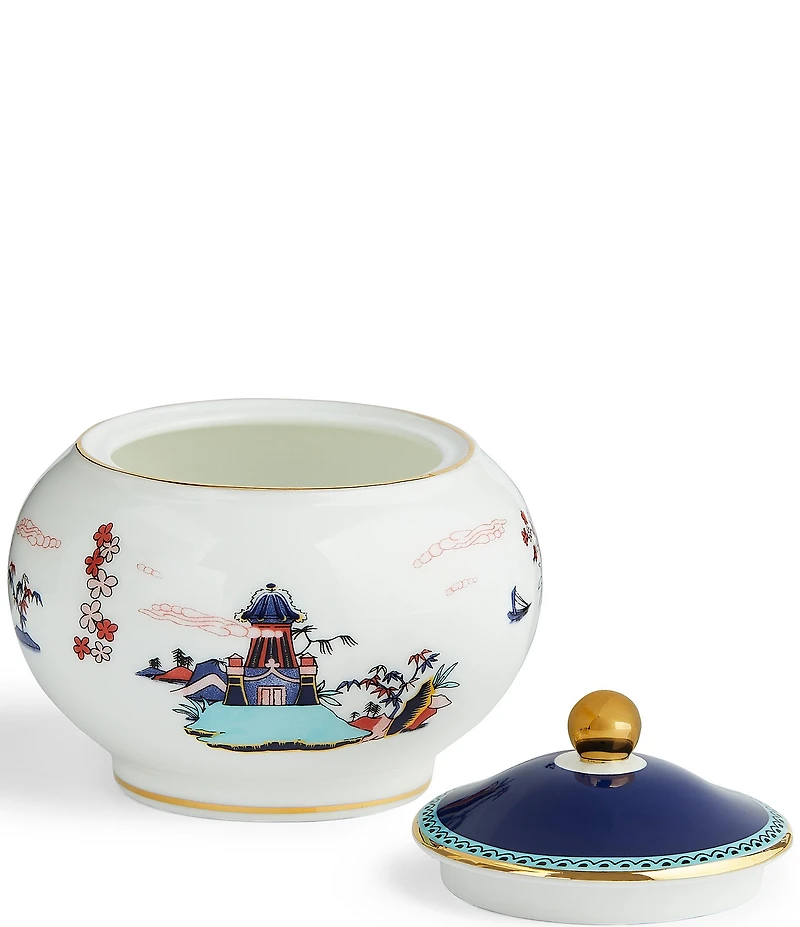 Wedgwood Wonderlust Blue Pagoda Teapot, Sugar and Creamer, Set of 3