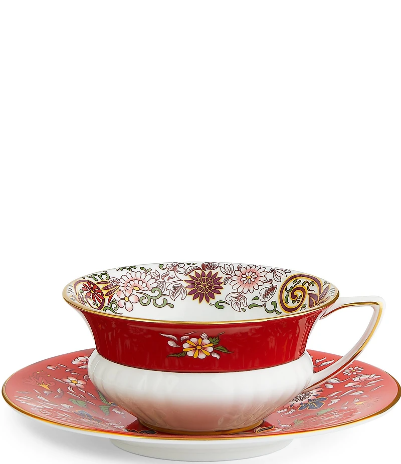 Wedgwood Wonderlust Crimson Orient Teacup & Saucer