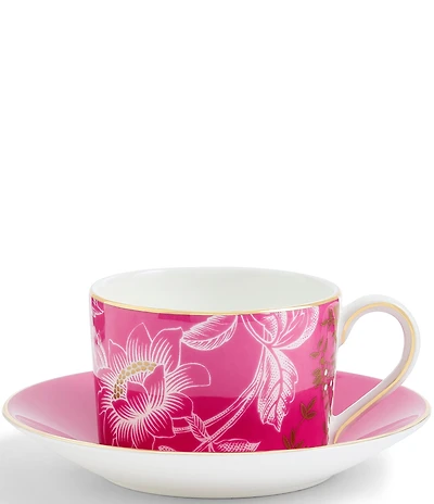 Wedgwood Wonderlust Pink Tonquin Teacup & Saucer - 7.1-oz