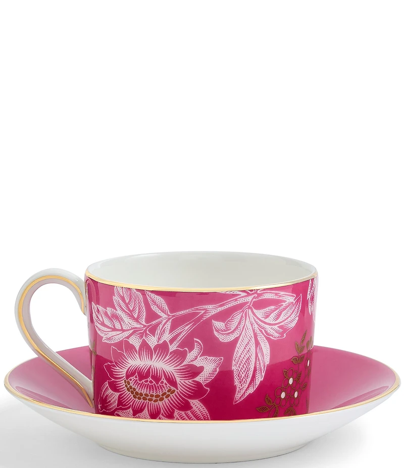 Wedgwood Wonderlust Pink Tonquin Teacup & Saucer - 7.1-oz