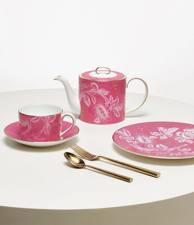 Wedgwood Wonderlust Pink Tonquin Teacup & Saucer - 7.1-oz