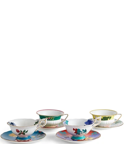 Wedgwood Wonderlust Teacups & Saucer, Set of 4