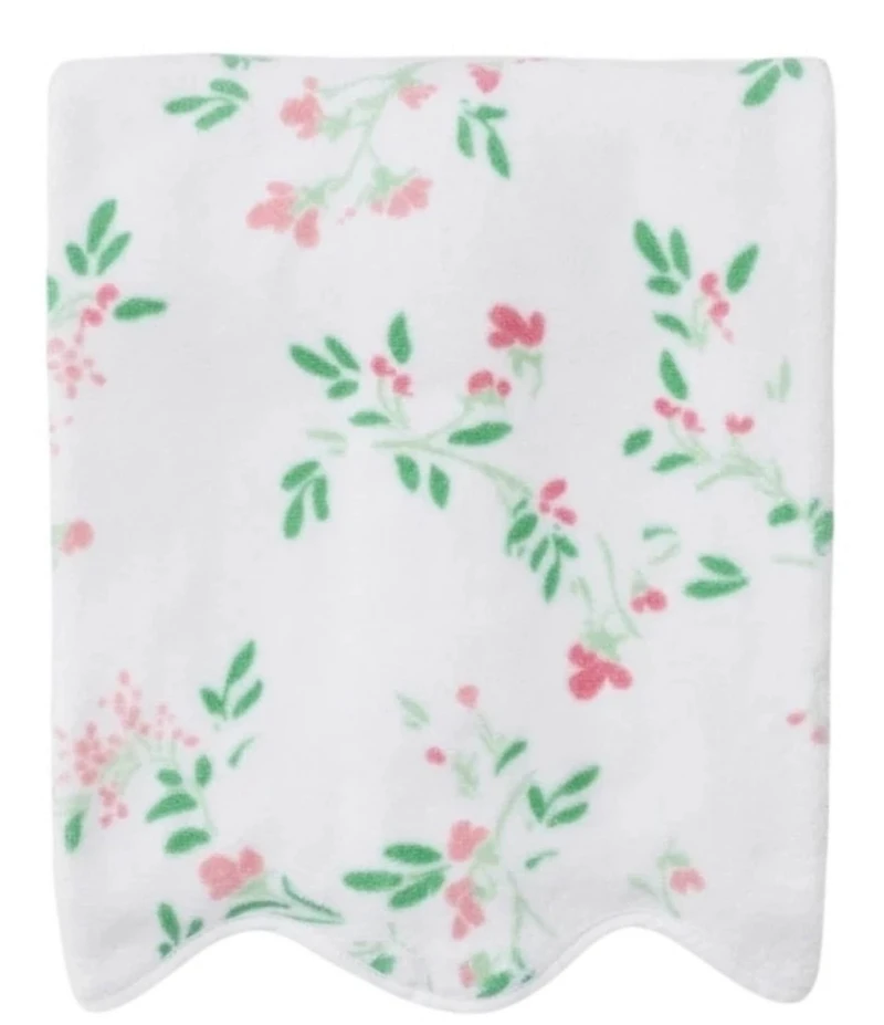 Weezie Alice Floral Patterned Scallop Organic Cotton Bath Towels