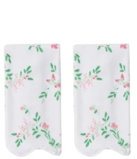 Weezie Alice Floral Patterned Scallop Organic Cotton Bath Towels