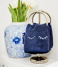 Weezie Embroidered-Applique Makeup/Eyelid Organic Cotton Makeup Towels, Set of 2